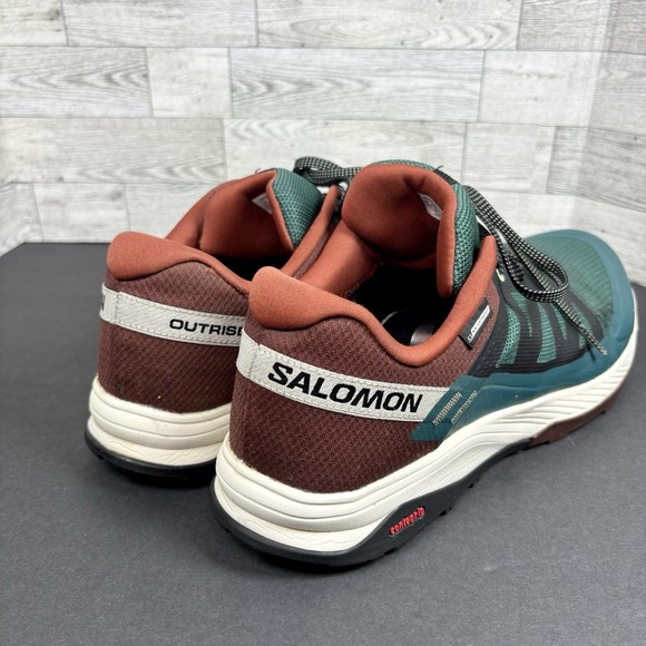 Salomon Outrise GTX Gore-Tex Hiking Sneakers Men's 13 Green Lace Up Low Top - Picture 6 of 13